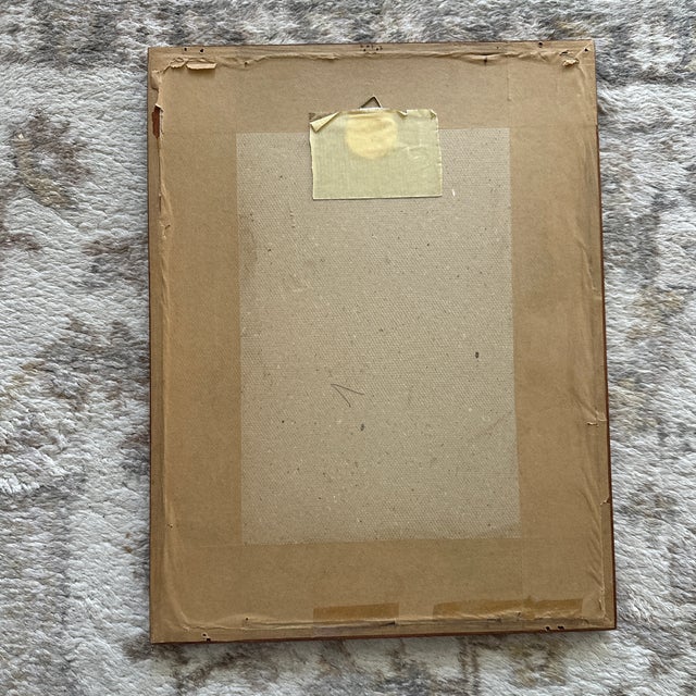 1970s Vintage Yellow Tulip Botanical Print in Dark Wood Frame For Sale - Image 5 of 7