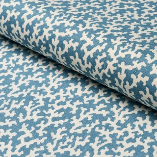 SAMPLE - Schumacher x Veere Greeney Folly Fabric In Marine For Sale