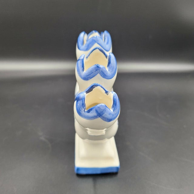 Vintage MCM Leart Pottery Hand Painted Five Finger Bud Vase For Sale - Image 4 of 6