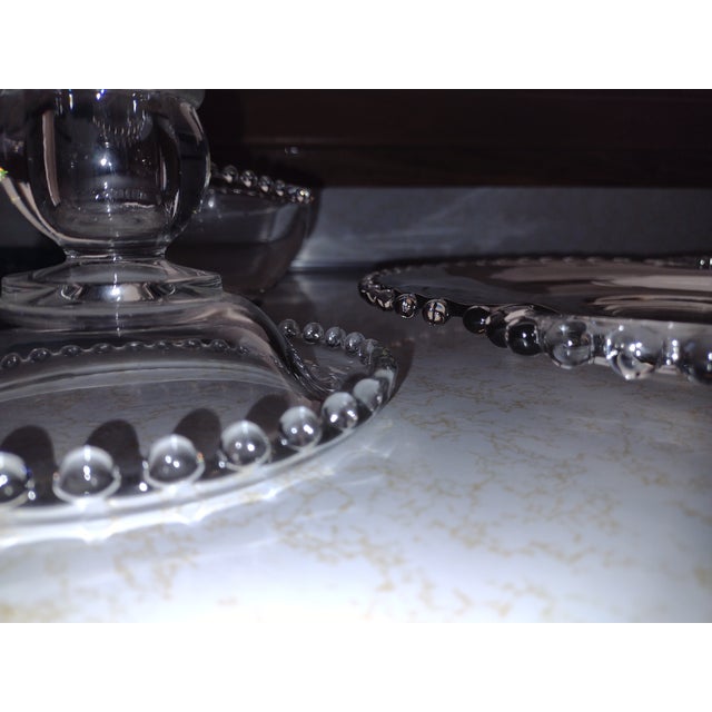 Mid Century 5 Piece Set With Platter, Bowls and Candlesticks For Sale - Image 16 of 17