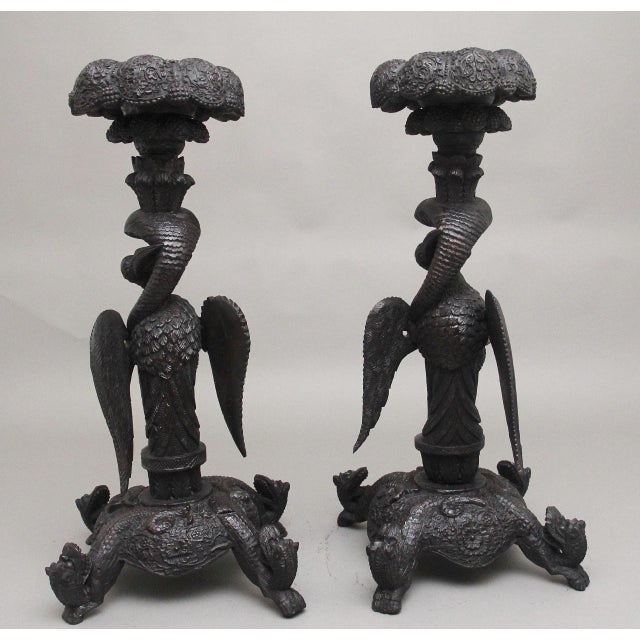 19th Century Anglo Indian Carved Torchers, 1860s, Set of 2 For Sale - Image 14 of 18
