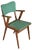 Armchair with Solid Wood Frame and Green Leatherette Seat, Italy, 1960s For Sale