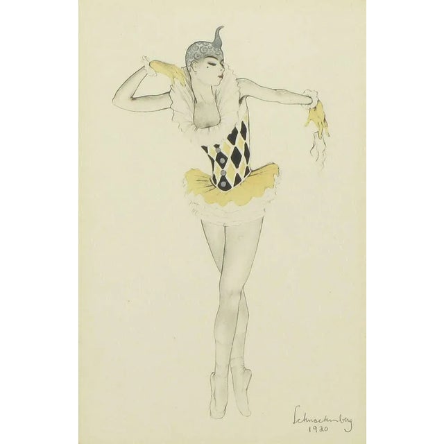 Paper Set Three Walter Schnackenberg "Ballet Und Pantomime" Tinted Prints For Sale - Image 7 of 10