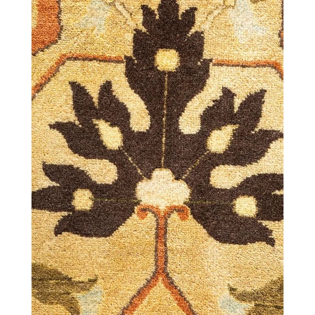 Traditional Mogul, One-of-a-Kind Hand-Knotted Area Rug in Yellow, 9' 0" x 11' 7" For Sale - Image 3 of 8