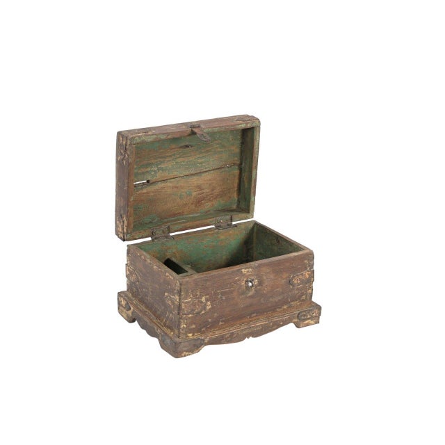 English Vintage Anglo-Indian Teakwood Small Box For Sale - Image 3 of 3