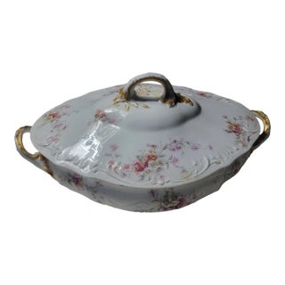 Mdi 19th Century Victorian Flow Blue Serving Bowl and Underplate For Sale