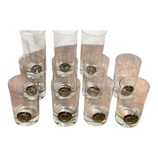 1960s Discontinued Vintage Set of 11 Rosenthal Studio Line Crystal “Pirate” 8 Highball 3 Beer Glasses For Sale