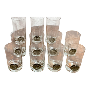 1960s Discontinued Vintage Set of 11 Rosenthal Studio Line Crystal “Pirate” 8 Highball 3 Beer Glasses