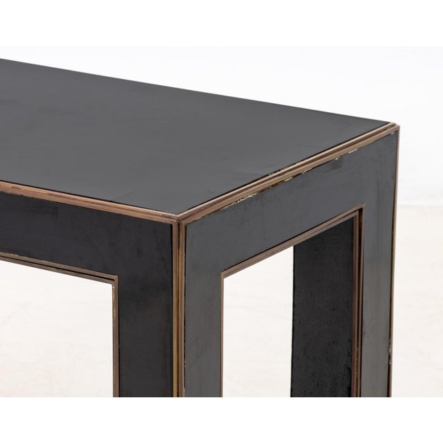 Maison Jansen Maison Jansen Attr. Black Lacquered Console Table For Sale - Image 4 of 6