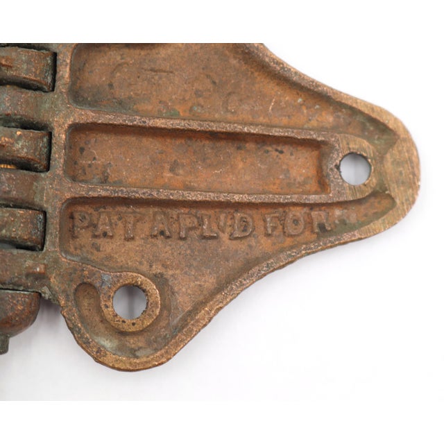 Antique Butterfly Copper Bronze Offset Ice Box Hinge For Sale - Image 6 of 6