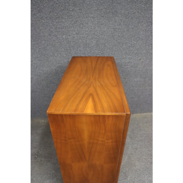 Brown Mid-Century Modern Walnut Tall Chest Attributed to United Furniture Corporation For Sale - Image 8 of 9