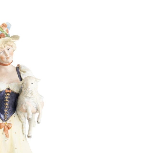 19th Century Porcelain Shepherdess For Sale - Image 4 of 6