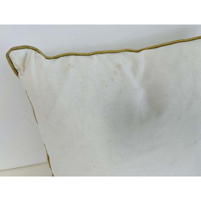 Turkish Ottoman Revival Decorative Pillow with Silver Embroidery, 1990 For Sale - Image 13 of 14