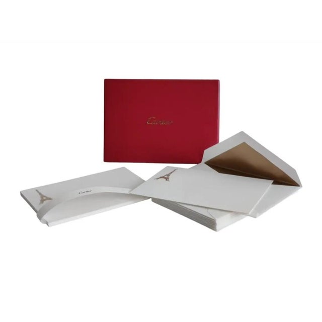 Cartier Luxury Eiffel Tower Embossed Stationery For Sale In Atlanta - Image 6 of 12