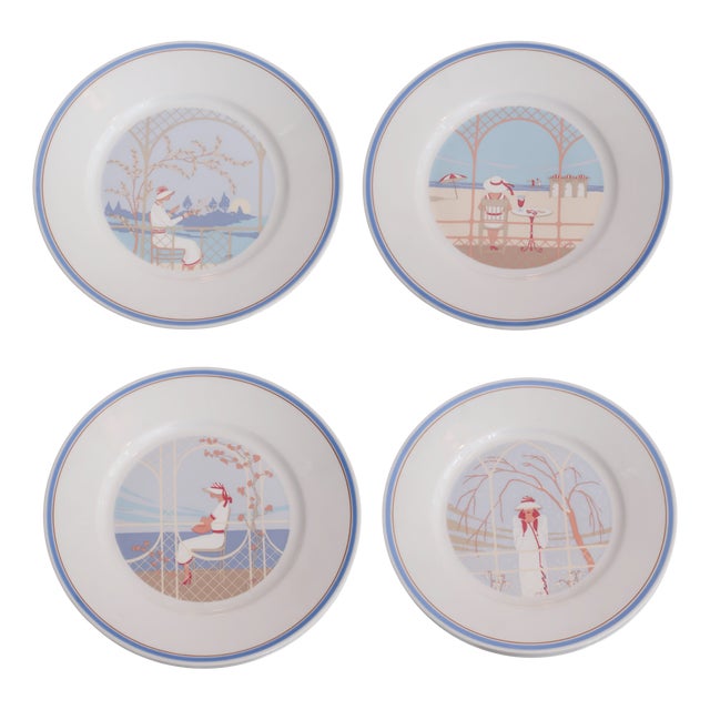 Porcelain Plates by Ginori for Richard Ginori, Set of 4 For Sale