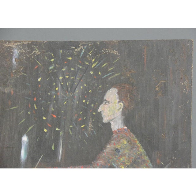 Modernist Paintings, 1940s, Oil on Board, Set of 2 For Sale - Image 4 of 10