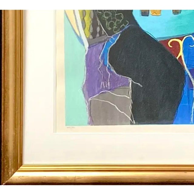 Mid 20th Century Itzchak Tarkay "Cafe Jarden" Serigraph For Sale - Image 5 of 10