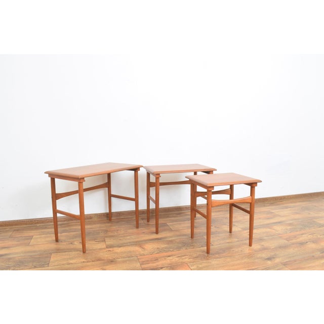 Brown Mid-Century Danish Teak Nesting Tables, 1960s, Set of 3 For Sale - Image 8 of 13