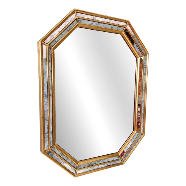 Vintage Belgian Mirror with Gilded Wooden Frames from Deknudt, 1970 For Sale