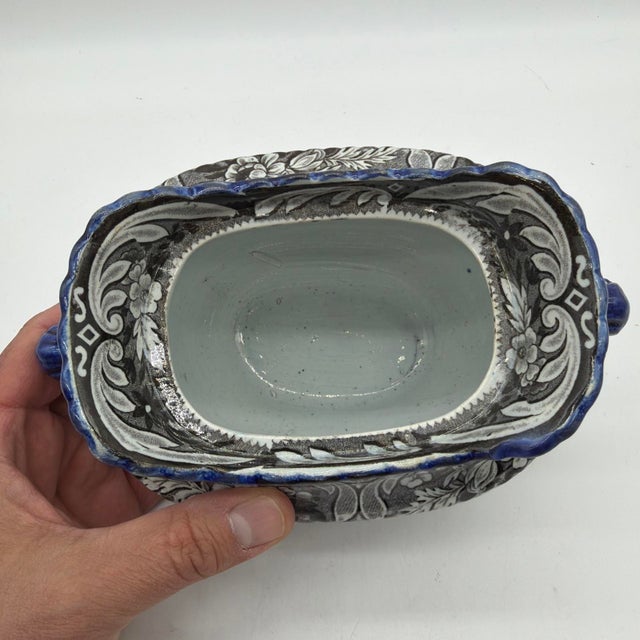 Antique Salopian-Type Black Transferware Covered Sugar Bowl, Staffordshire, Circa 1820s For Sale - Image 10 of 18