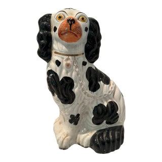 Black and White Antique Staffordshire Spaniel For Sale