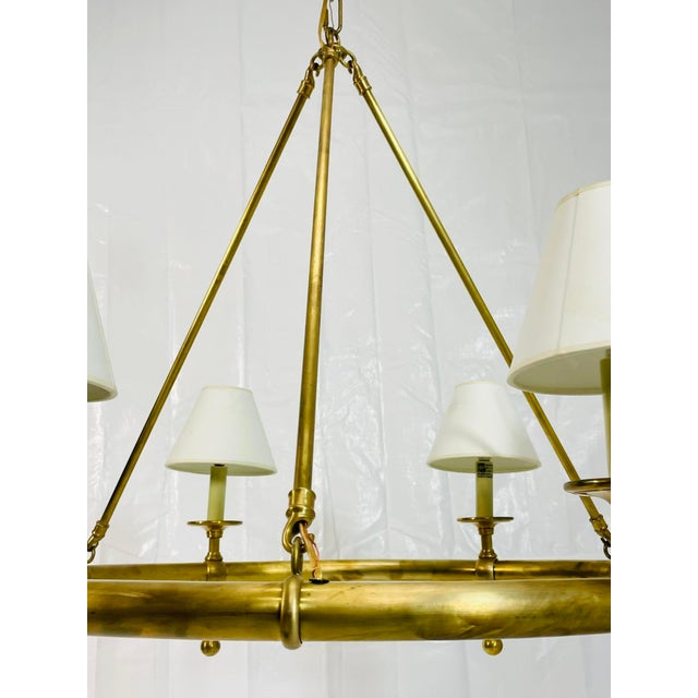 Oil Rubbed Solid Brass Chandelier by Chapman & Mayers for Visual Comfort For Sale - Image 10 of 17