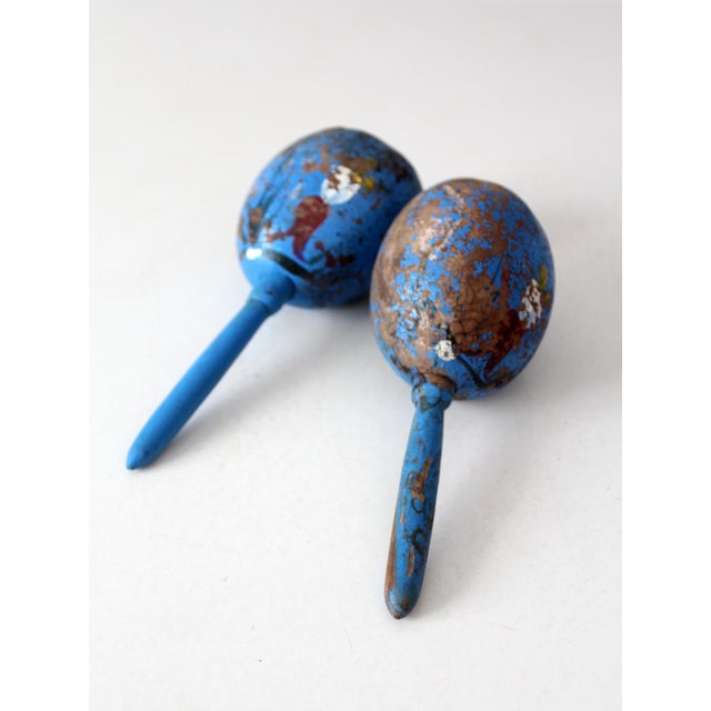 Wood Vintage Mid-Century Mexican Folk Art Maracas For Sale - Image 7 of 10
