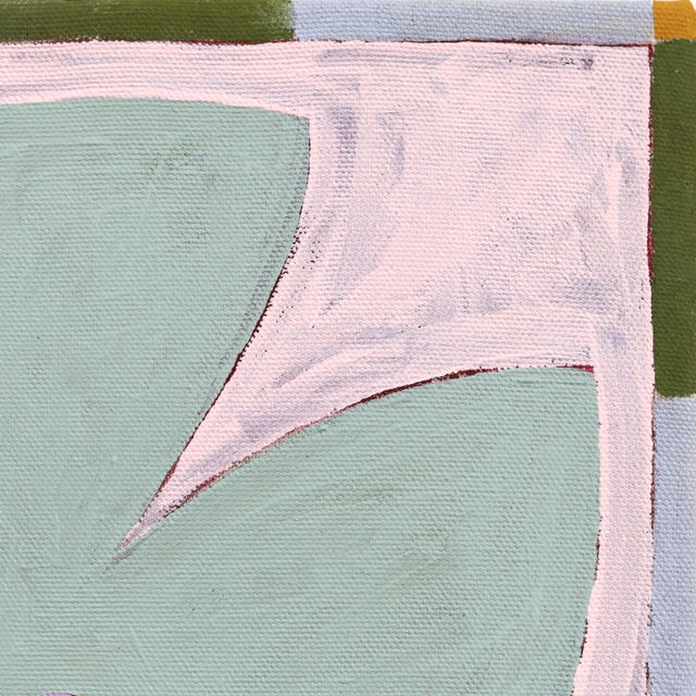 2020s Rule of Threes - Small Green Abstract Botanical Mixed Media Painting on Raw Canvas by Meredith Walker For Sale - Image 5 of 9