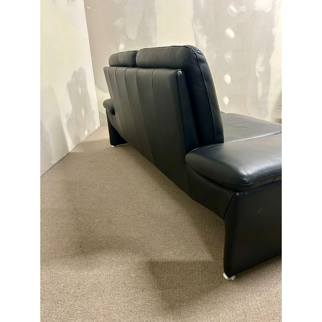 Black Leather 2-Seater Sofa with Adjustable Armrests from Leu Swiss, 2000s For Sale - Image 12 of 14