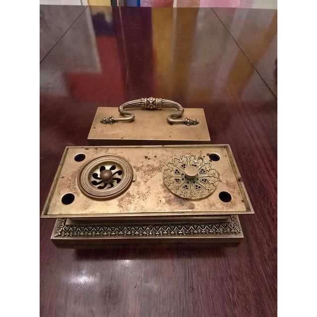 Antique French Empire Bronze Casket Inkwell For Sale In Boston - Image 6 of 11