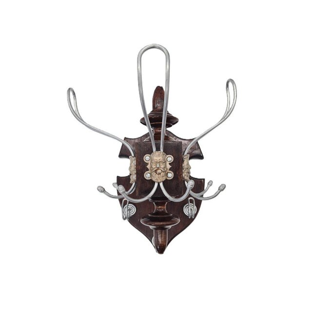 Antique Wall Hook in Wood and Metal, 1890s For Sale - Image 12 of 12