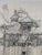 Realism Antique 1920s Walter Church Drawing in 11x14 Mat - Aître Saint-Maclou, Rouen For Sale - Image 3 of 4