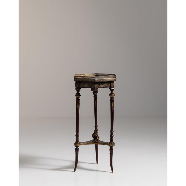 Wood 1880-1889 France Rich Walnut Brown Turned Walnut Pedestal Stand For Sale - Image 7 of 10