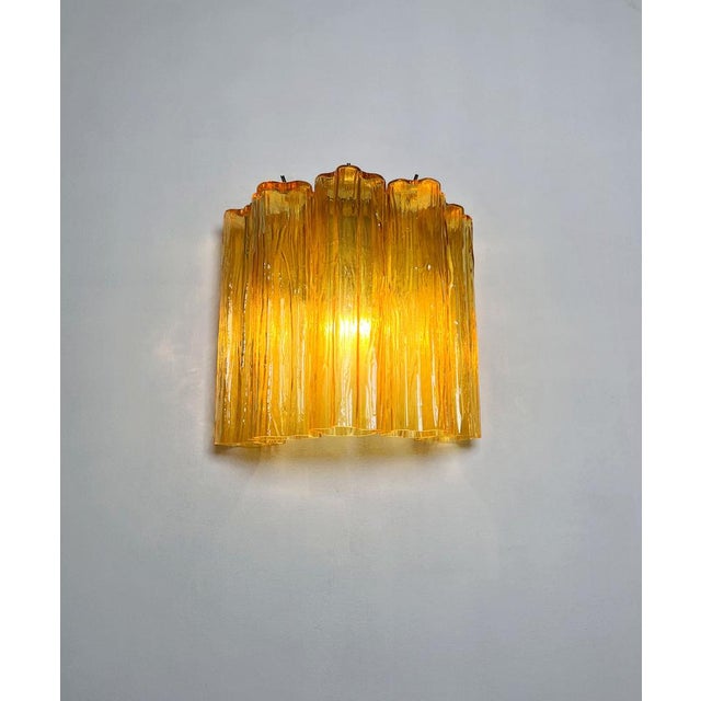 Glass Vintage Tube Wall Sconces in Murano Glass, 1990s, Set of 2 For Sale - Image 7 of 18