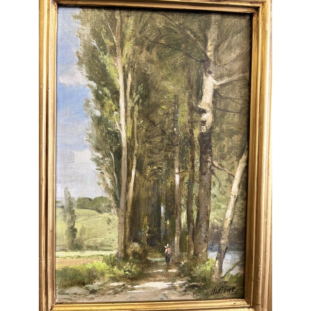 Inspiring signed original oil painting on canvas by Robert Maione (American, 1932-1987). Maione's art has been widely...