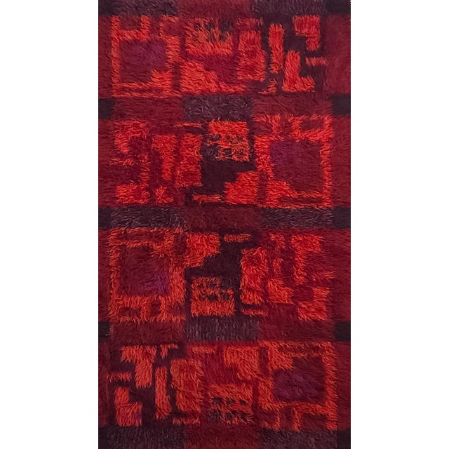 Mid-Century Modern Rug in Wool, Germany, 1970s, in Very Good conditions. Designed 1970 to 1979
