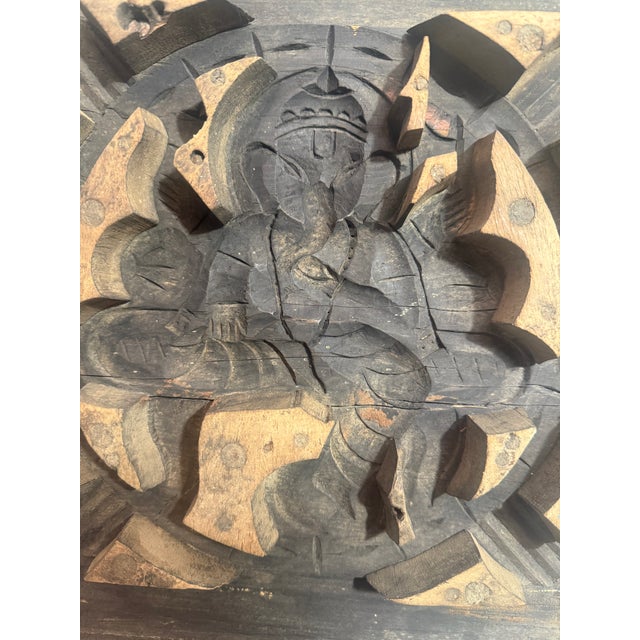Coffee Ganesh Wood Wall Art 1 / 2 For Sale - Image 8 of 9