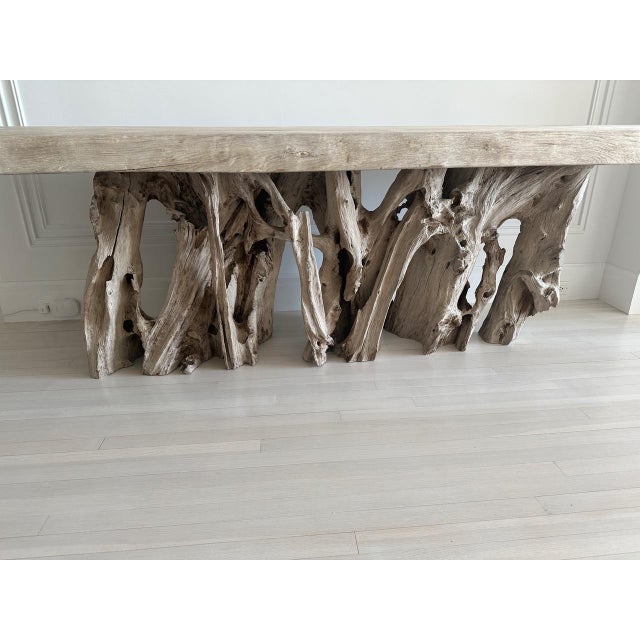 Andrianna Shamaris Monumental Organic Teak Wood Root Console Table For Sale - Image 9 of 18