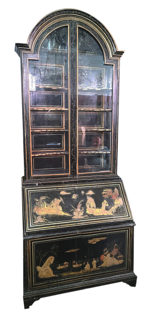 Large Lacquered Wood Chinoiserie Cupboard, Late 18th Century