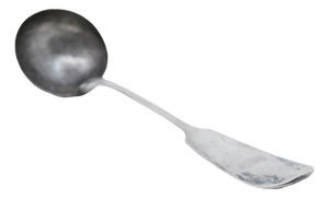 Plain Silver Soup Ladle with Scalloped Handle