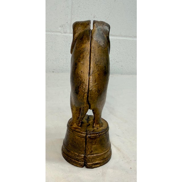 Gold Antique 1900s Ac Williams Hand Painted Cast Iron Gold Circus Elephant Still Bank For Sale - Image 8 of 9