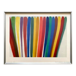 Morris Louis Vintage 1969 Mid Century Modernist Framed Abstract Expressionist Fine Art Lithograph Print " While " 1960