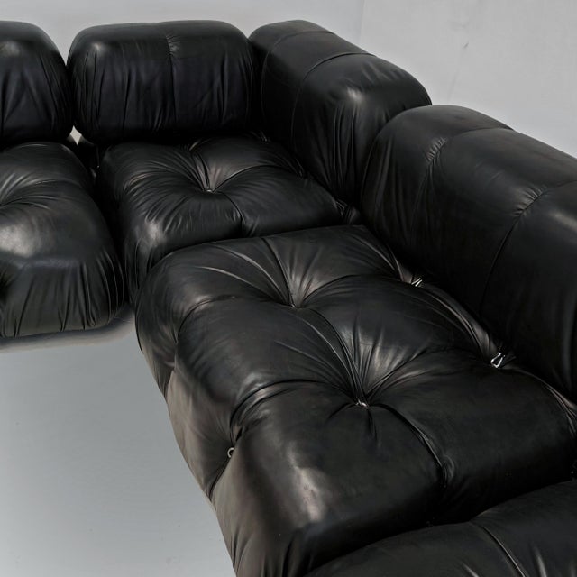 Camaleonda Modular Sofa in Black Leather by Mario Bellini for C&B / B&B Italia, 1970s, Set of 5 For Sale - Image 9 of 18