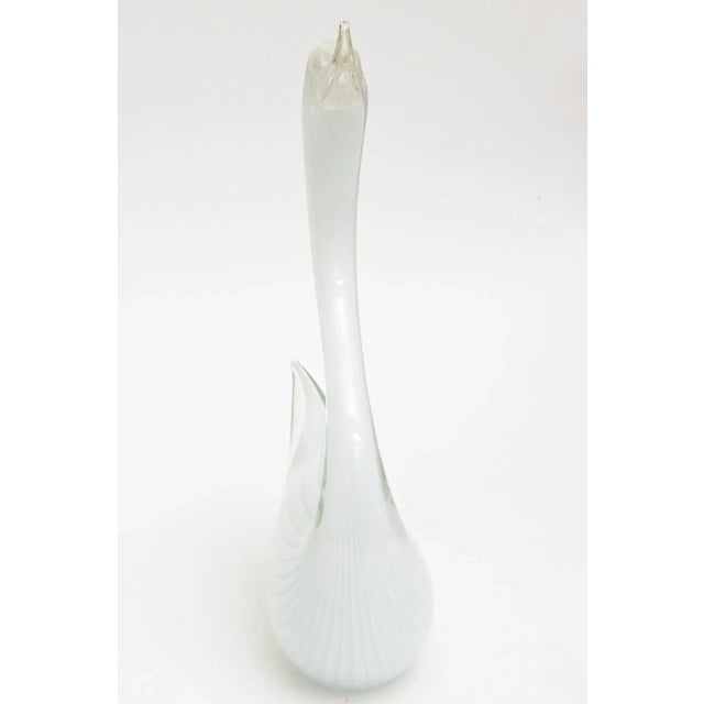 White Vintage Murano Seguso Glass White Swan Sculpture, 1960's For Sale - Image 8 of 11