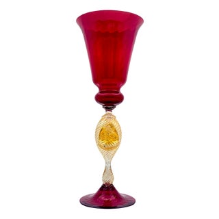 Venetian Tipetto Goblet in Murano Glass from Manifattura Di Murano, 1970s For Sale