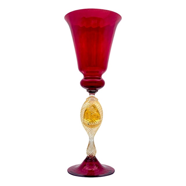 Venetian Tipetto Goblet in Murano Glass from Manifattura Di Murano, 1970s For Sale