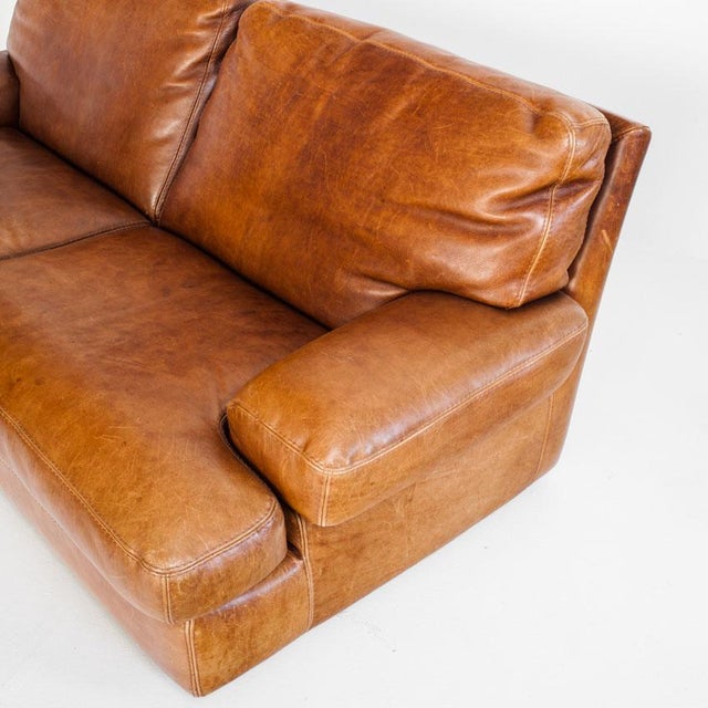 Vintage Camel Leather Convertible Sofa Bed, France, 1980s For Sale - Image 10 of 18