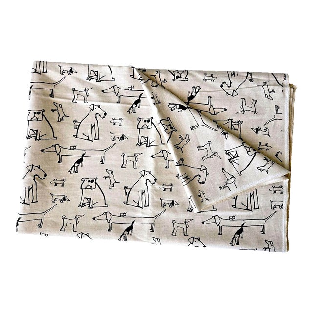 Vintage Lisa Sollenberg Ljunbergs Textiltryck "Valpar" Cotton Canvas Fabric , 4 Yards For Sale