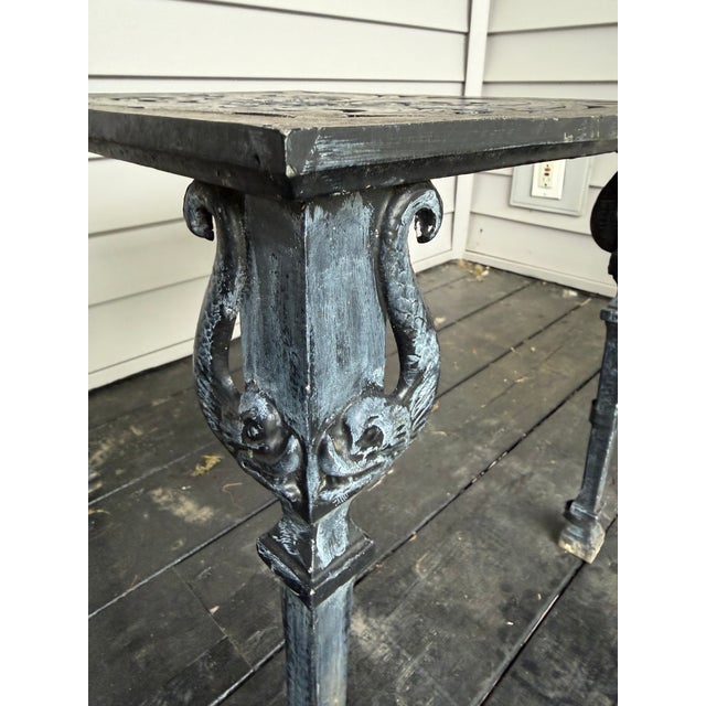 Vintage Star and Dolphin Double Settee Arm Chair Table With Filigree a Set of 3 For Sale - Image 11 of 12