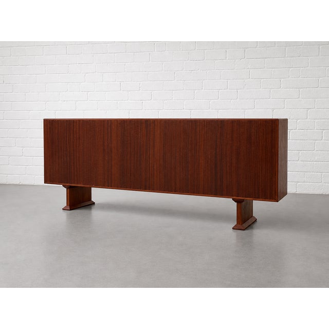 Wood Long + Low Mid Century Modern Danish Rosewood Bookcase / Credenza, C. 1960's For Sale - Image 7 of 14